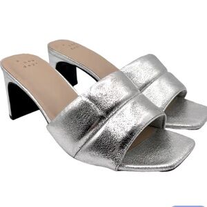 NWT! A NEW DAY Silver Open Toe Heels